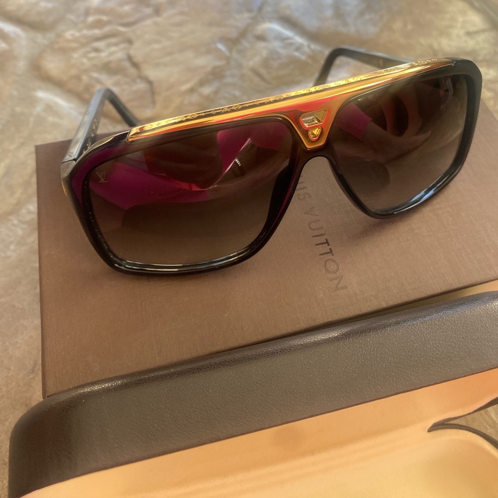 Louis Vuitton Black and Gold Sunglasses